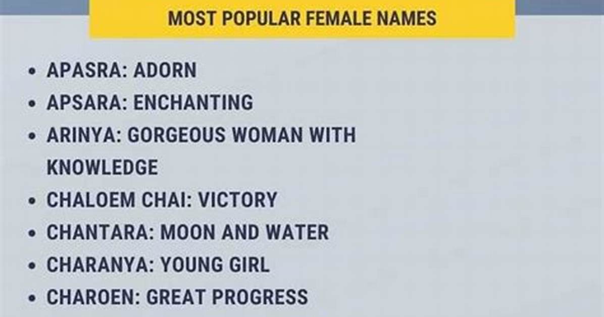 100 Beautiful Thai Female and Male Names