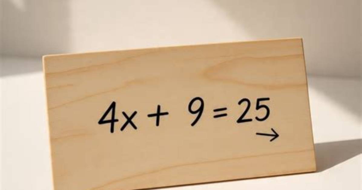4X+9=25