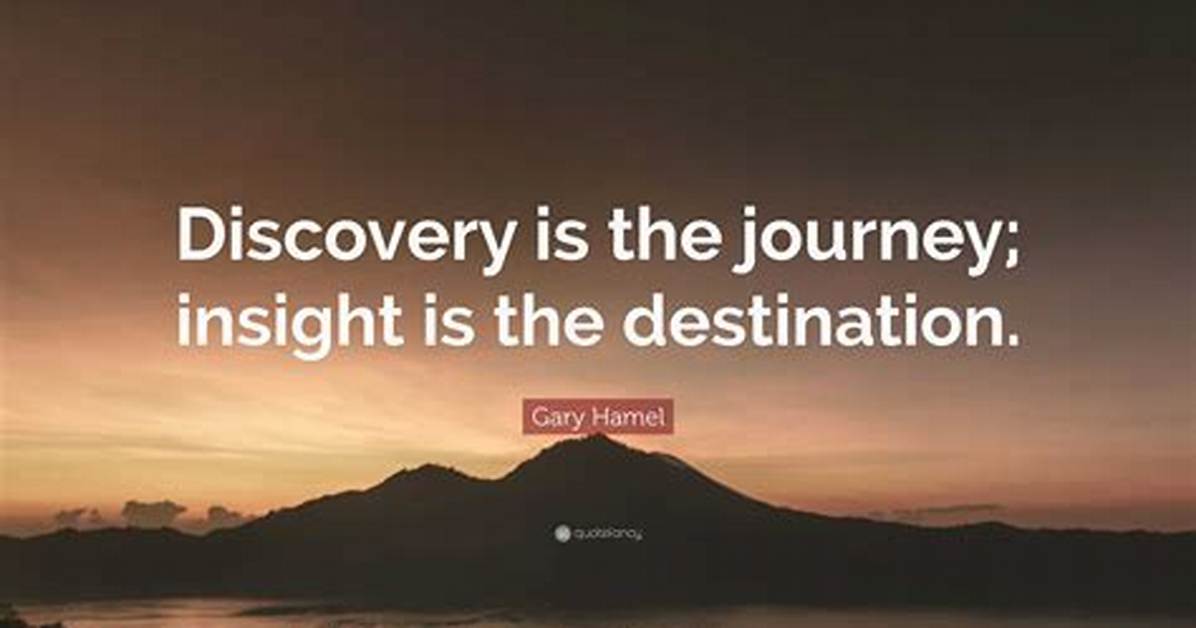 A Journey of Discovery and Insight