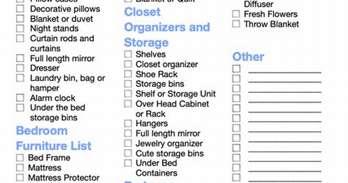A List of Bedroom