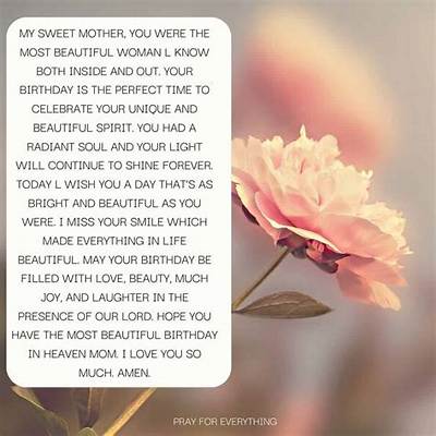 A Mother's Birthday Prayer: a Heartfelt Tribute to Unconditional Love