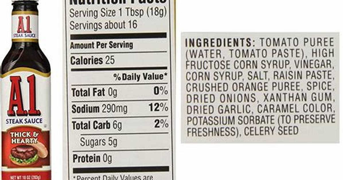 A1 Steak Sauce Ingredients: a Comprehensive Guide