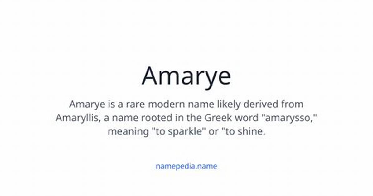 Amarye Guide