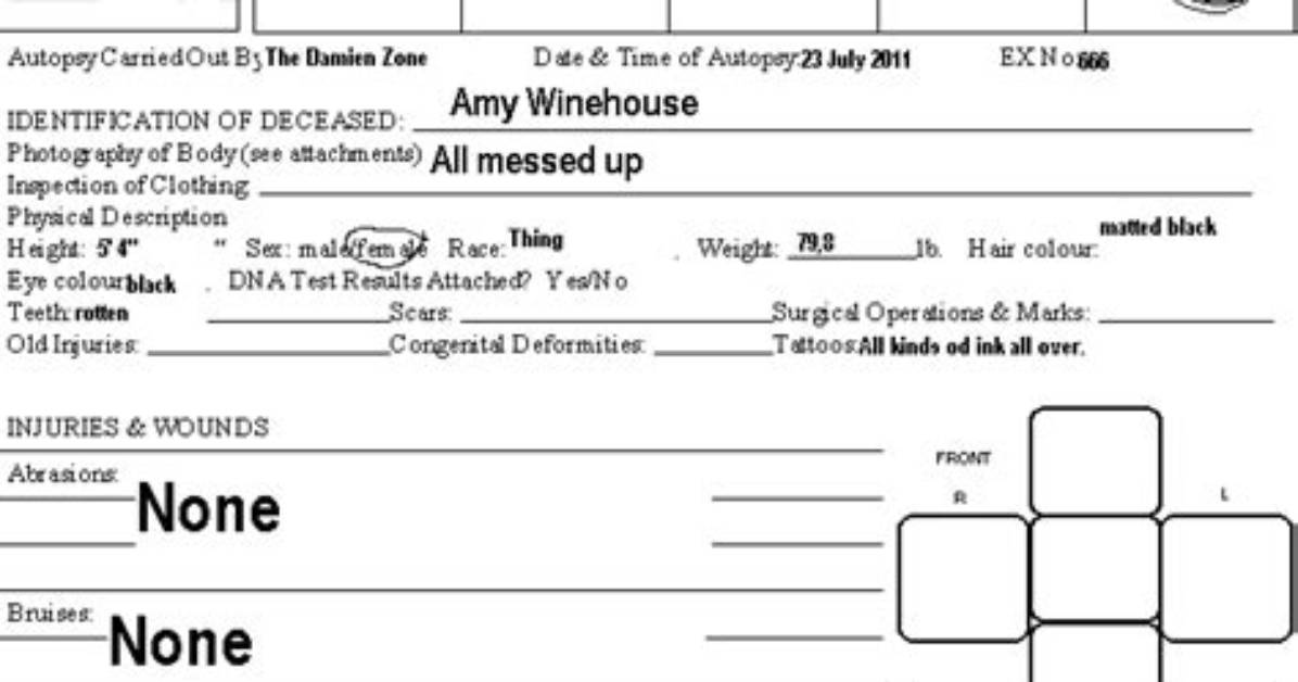 Amy Winehouse Autopsy: a Comprehensive Analysis
