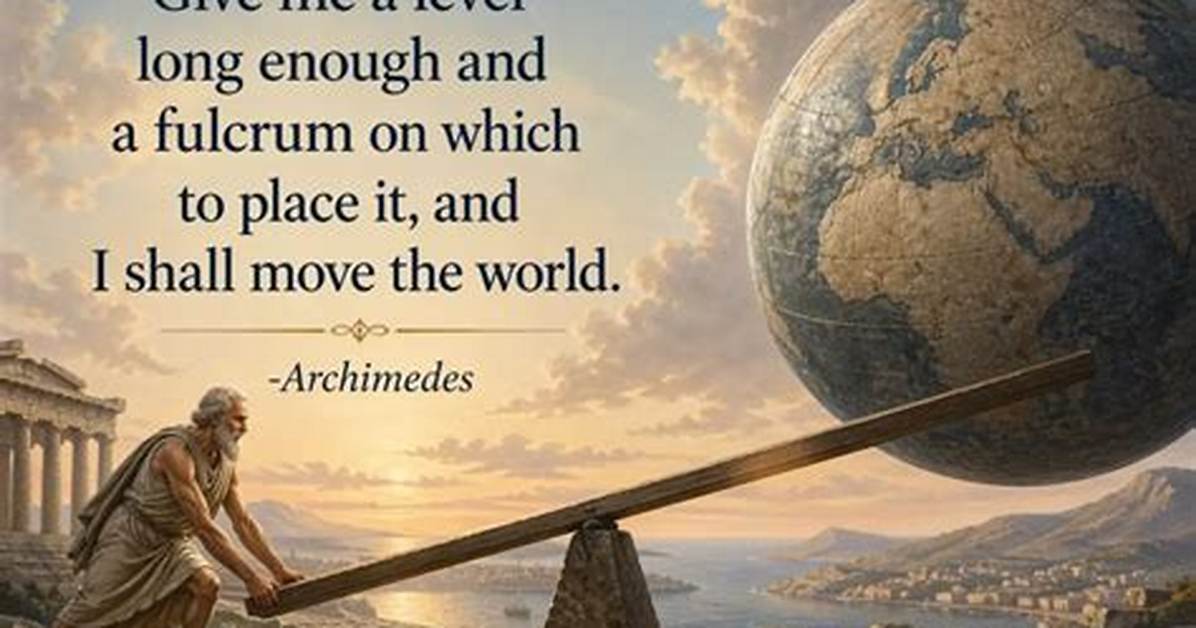 Archimedes: 'Give Me a Lever Long Enough and a Fulcrum on Which to Place It, and I Shall Move the World.'