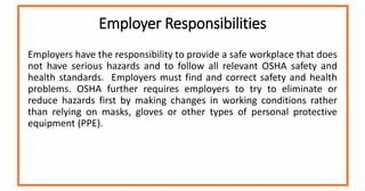 Are Employers Required to Provide a Safe Work Environment?