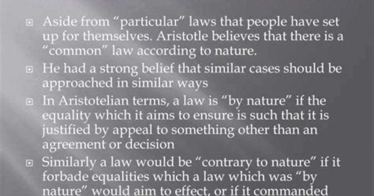 Aristotle the Law Is