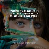 Arthur Schopenhauer: 'Talent Hits a Target No One Else Can Hit Genius Hits a Target No One Else Can See.'
