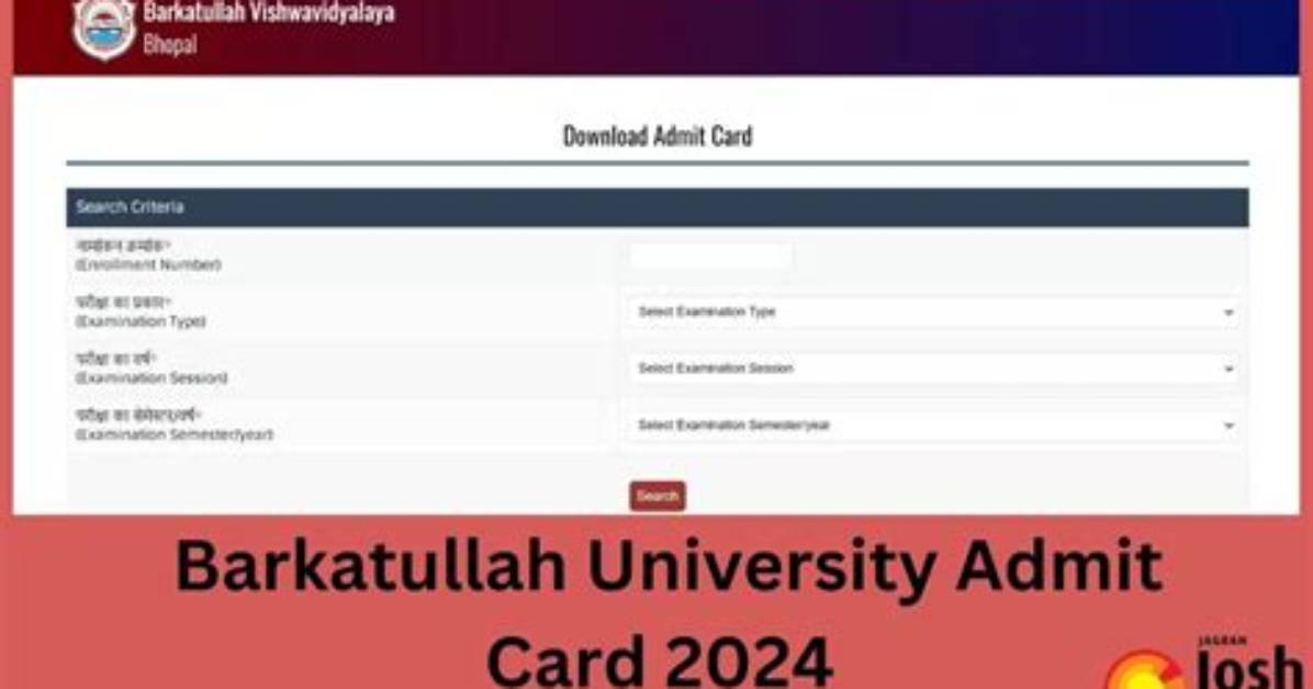 Barkatullah Vishwavidyalaya University Admit Card 2022 - 2023 Hall Ticket