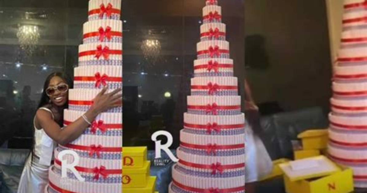 Bbnaija Season 7: Doyin’s Fans Gift Her a Huge Money Cake and Truckload of Gifts (Video)
