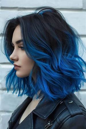 Black with Blue Hairstyles: a Trendy Fusion of Elegance and Boldness