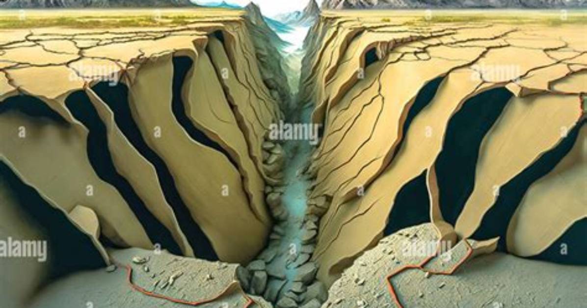 Breaks in Earth's Crust Where Rocks Slipped Past Each Other