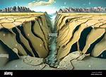 Breaks in Earth's Crust Where Rocks Slipped Past Each Other