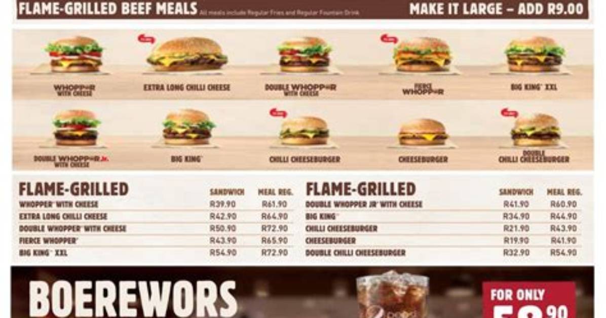 Burger King Lunch Menu and Prices | Find All Lunch Options - Sarkariresult