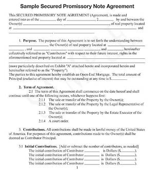 Can a Promissory Note Be Secured by Real Property?