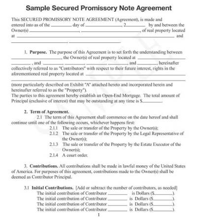Can a Promissory Note Be Secured by Real Property?