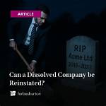 Can Dissolved Company Reinstated?
