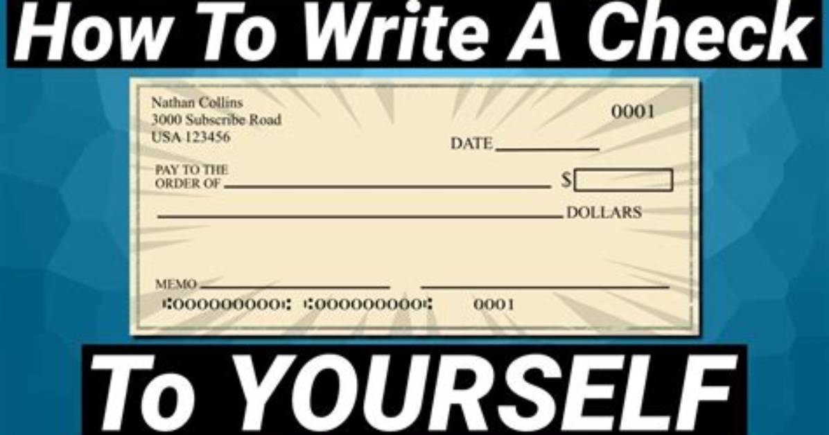 Can I Write a Check from Myself to Myself?