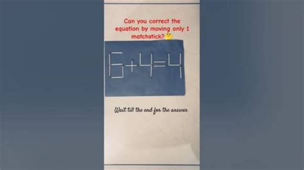 Can You Correct the Equation by Moving Just One Matchstick?
