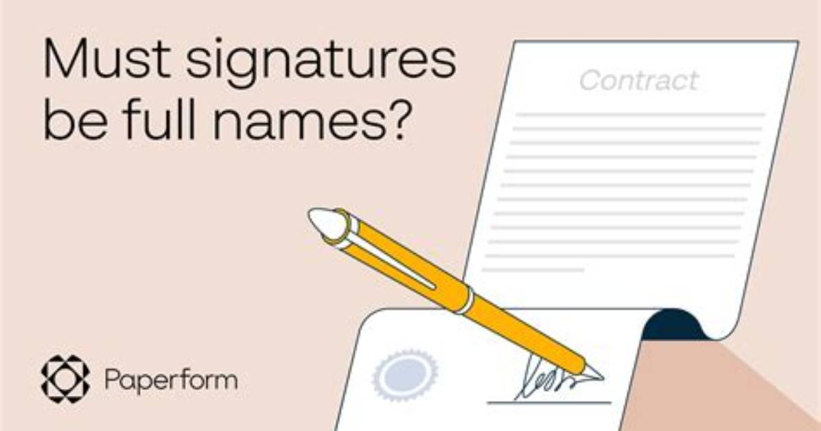 Can Your Signature Be Just Your Name?