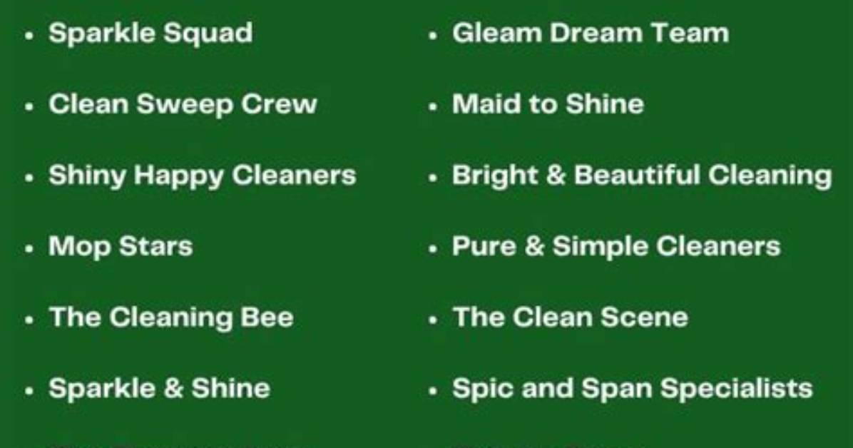 Captivating Cleaning Company Names for Lasting