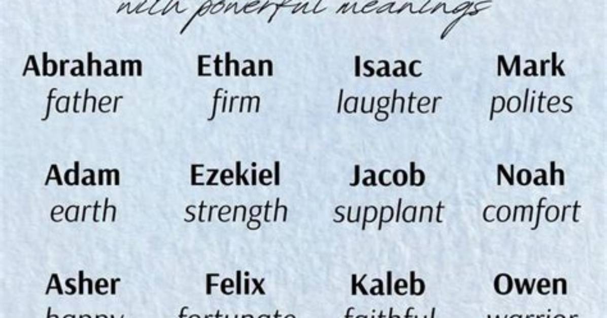 Christian Names for Boys with Meaning