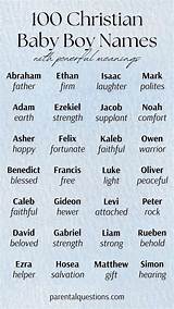 Christian Names for Boys with Meaning