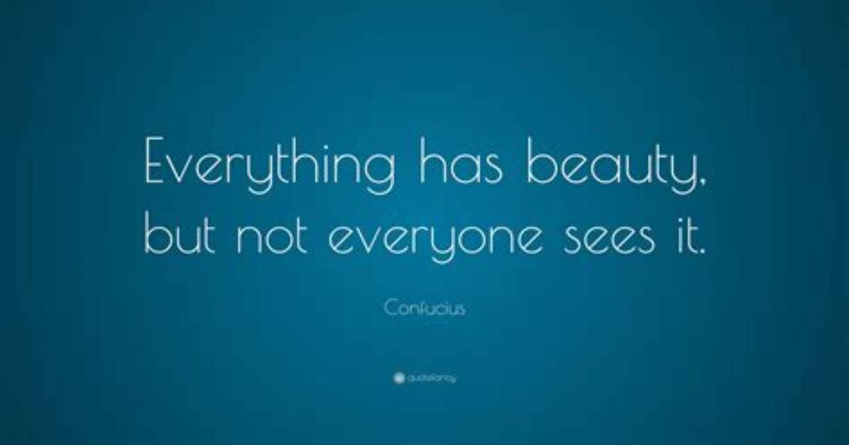 Confucius: 'Everything Has Beauty, but Not Everyone Sees It.'
