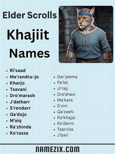 Cool Khajiit Names from Elder Scrolls
