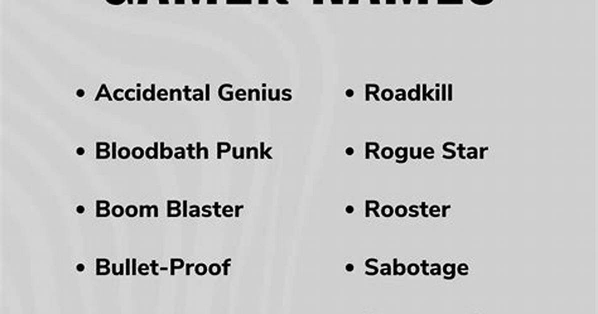 Cool Nicknames for Gamers
