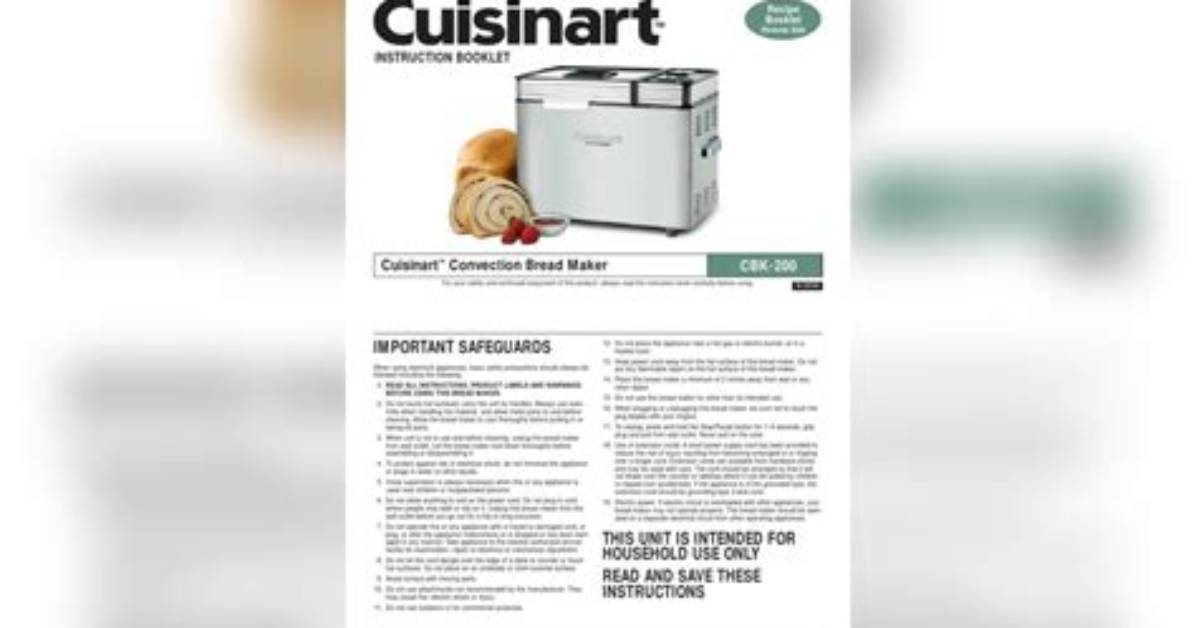Cuisinart Bread Maker Troubleshooting