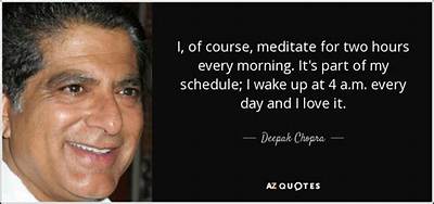 Deepak Chopra: 'I, of Course, Meditate for Two Hours Every Morning. It's Part of My Schedule I Wake up at 4 A. M. Every Day and I Love It.'