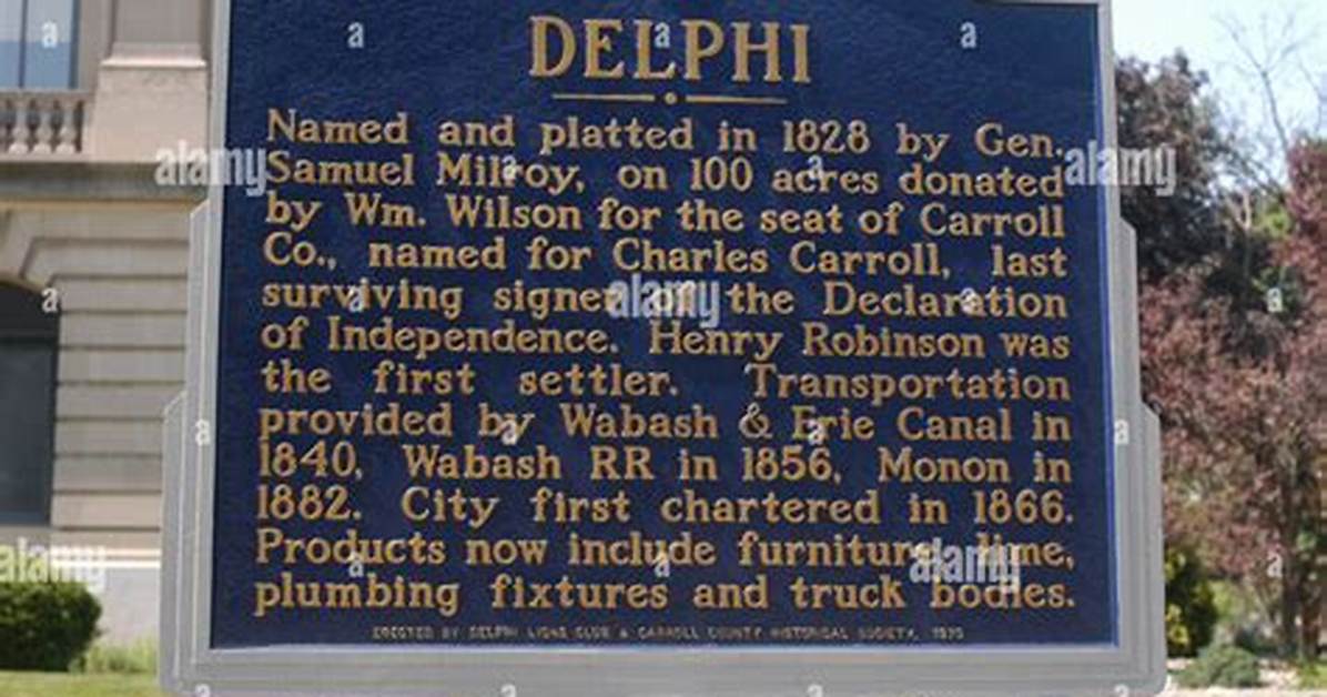 Delphi Indiana: a Historical and Cultural Gem