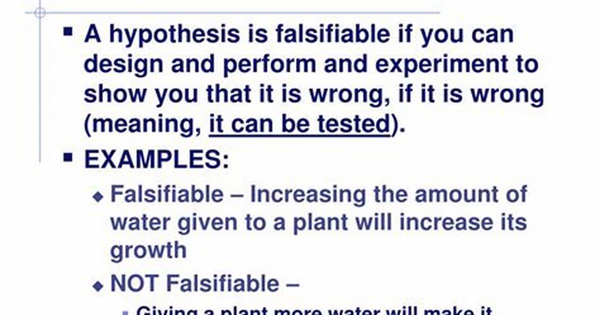 Does a Hypothesis Have to Be Falsifiable?