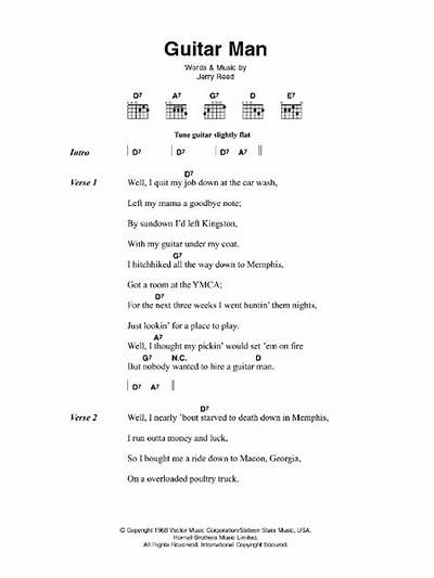 Elvis Presley’s Guitar Man Lyrics