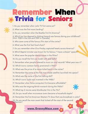 Engaging Quiz for Old People: Fun and Stimulating Activities