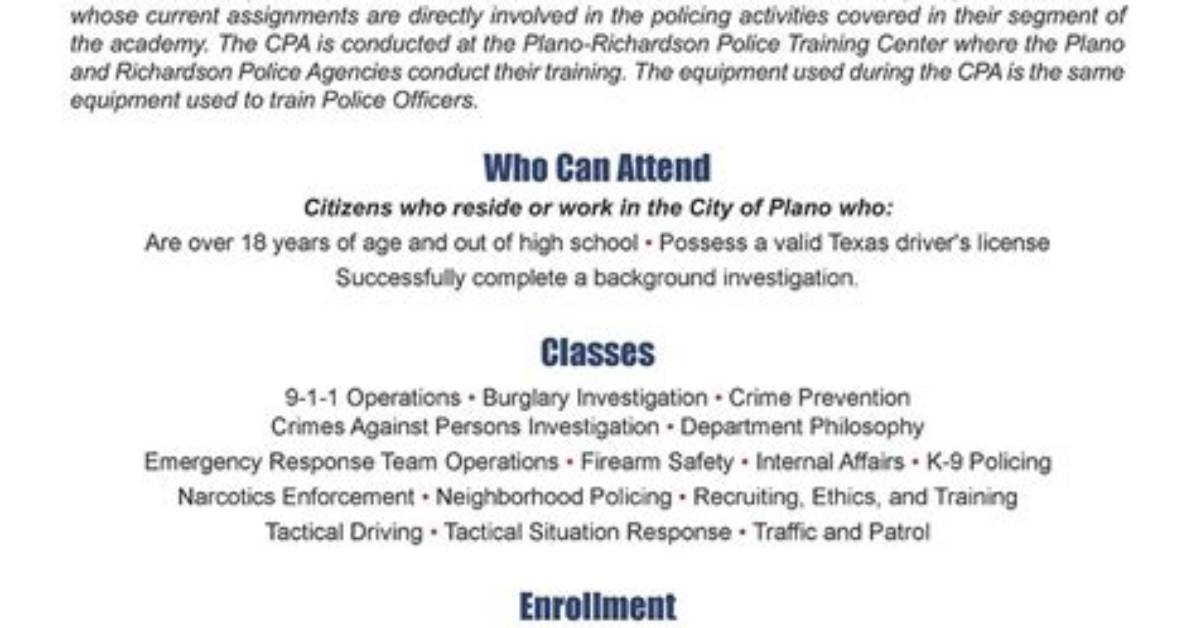 Explore the Plano Police Academy Your Path to a Career in Law
