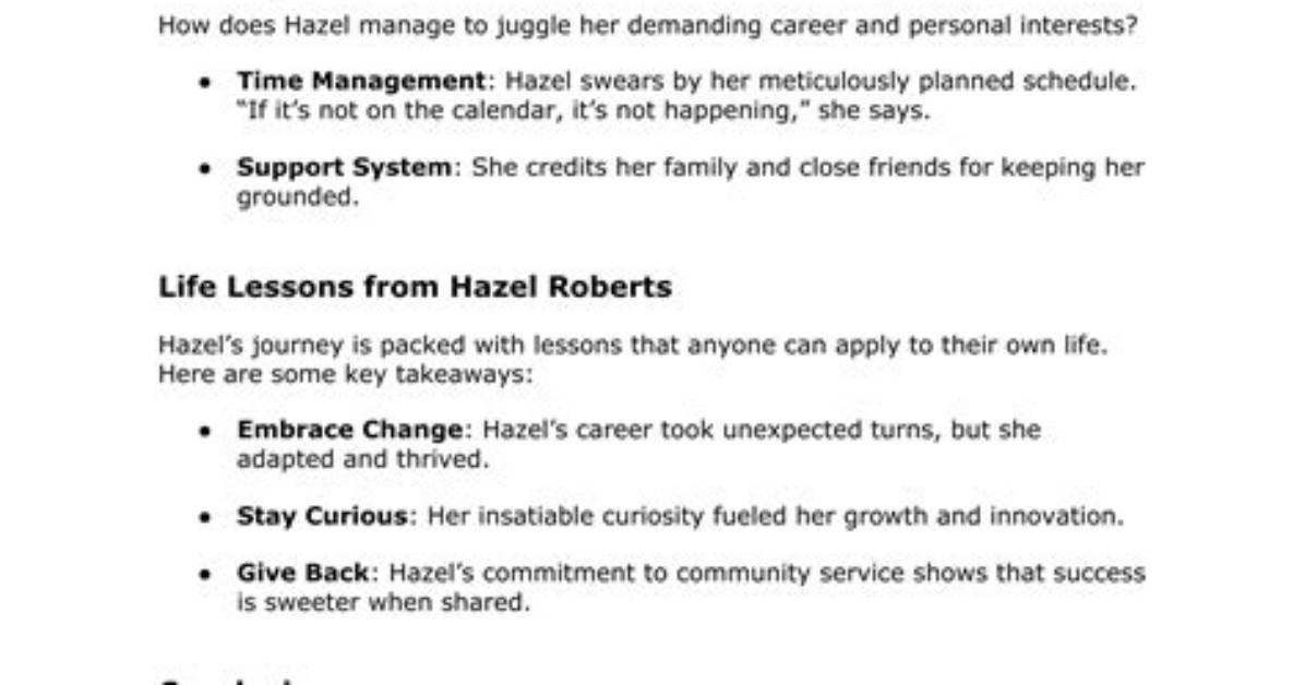 Exploring the Life and Career of Hazel Patricia Moder: a Rising Star