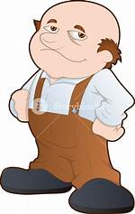 Fat Bald Cartoon Character