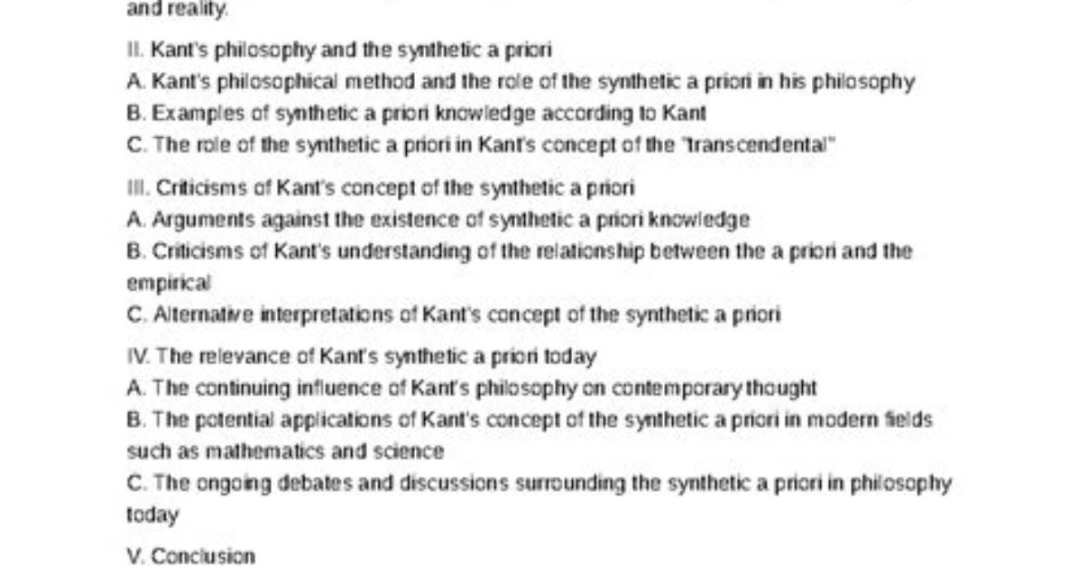 For Immanuel Kant What Is a Synthetic a-Priori Judgments?