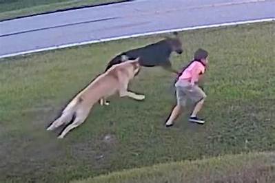 German Shepherd Saves 6-Year-Old Boy from Potential Dog Attack by Stopping Charging Canine