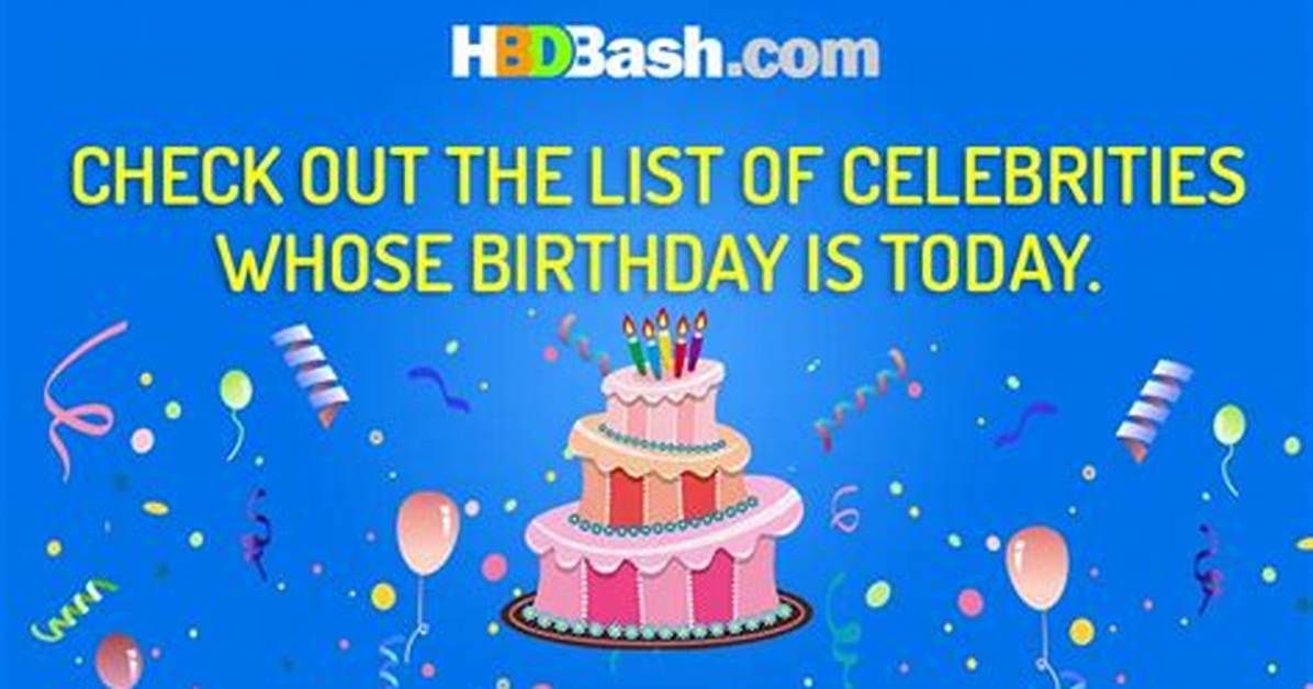 Happy Birthday to Whom? Today's Birthdays!