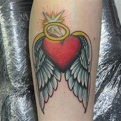 Heart with Wings and Halo Tattoo: a Symbol of Love and Freedom