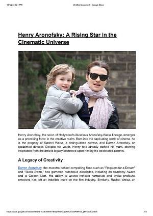 Henry Aronofsky: the Visionary Cinematic Genius