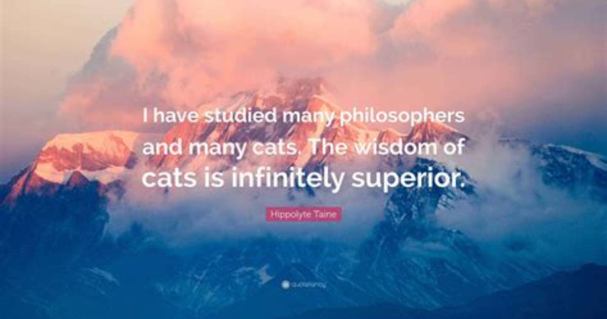 Hippolyte Taine: 'I Have Studied Many Philosophers and Many Cats. the Wisdom of Cats Is Infinitely Superior.'