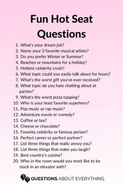 Hot Seat Game Questions: Ignite Fun and Laughter with Engaging Conversations