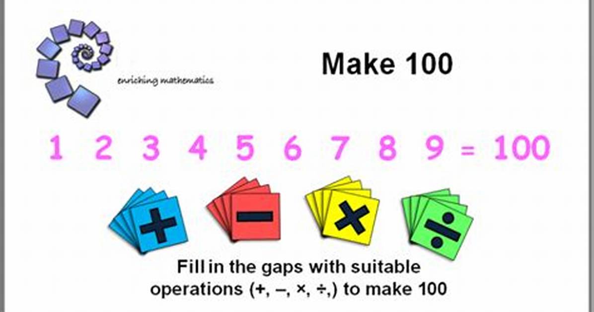 How Can 123456789 Make 100?