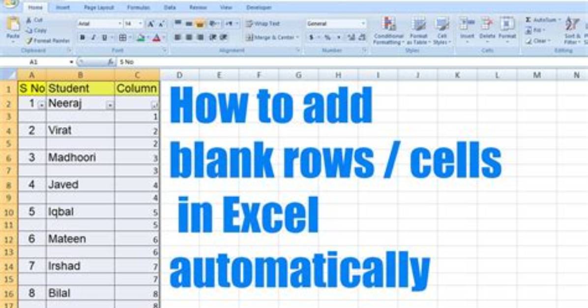 How Do I Automatically Add Blank Rows in Excel?