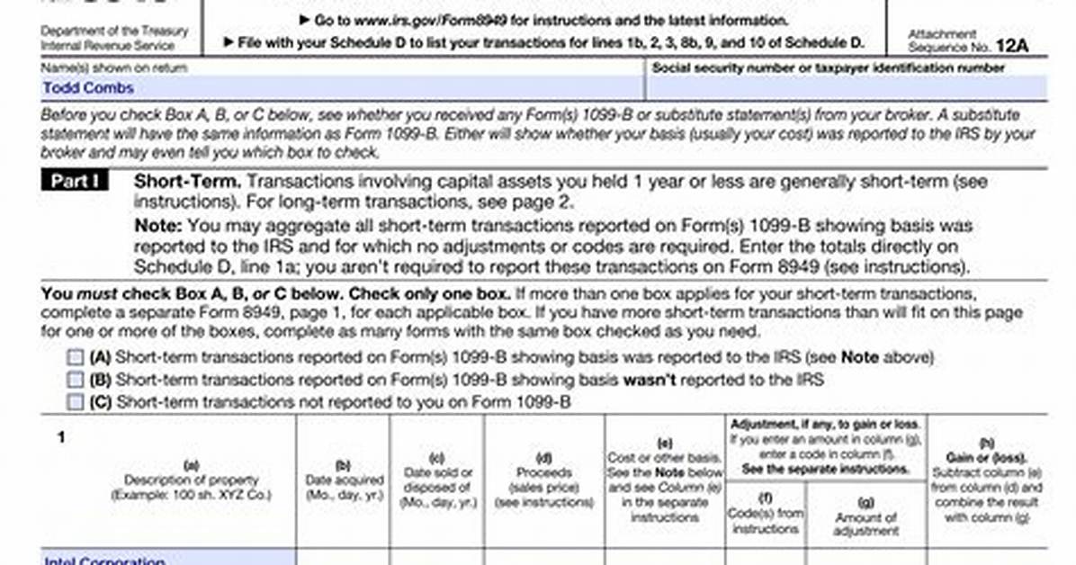 How Do I Fill out Form 8949 for Sale of House?