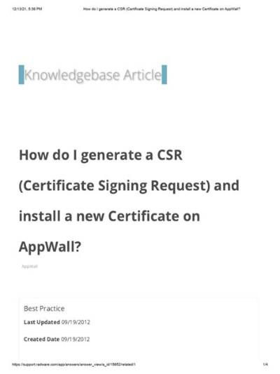 How Do I Generate a Csr Certificate?